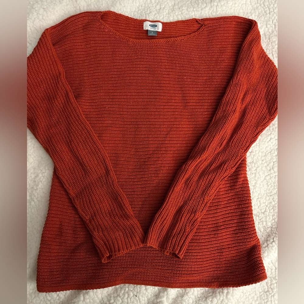 Burnt orange rubbed sweater